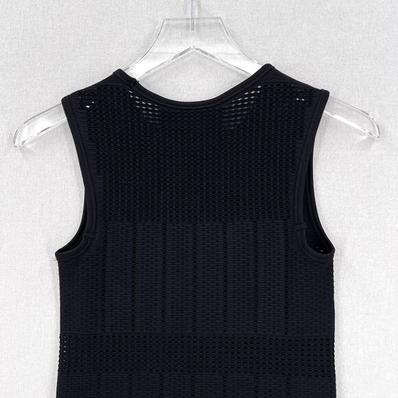 ATHLETA DEREK LAM Soho Seamless Muscle Tank Womens Small Black Perforated Knit - Picture 5 of 11